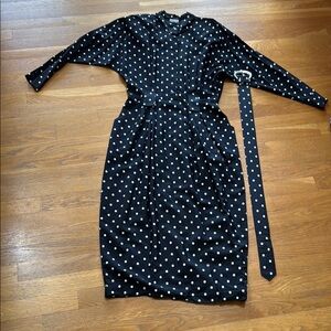 Elegant Black Polka Dot Dress